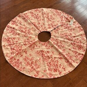 Shannon Retseck Studio Mushroom Toile Peach Sienna Holiday Tree Skirt NWT